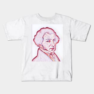 Gioachino Rossini Portrait | Gioachino Rossini Artwork | Line Art Kids T-Shirt